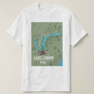 Meer van Lugano Italië - Zwitserland reisposter T-shirt