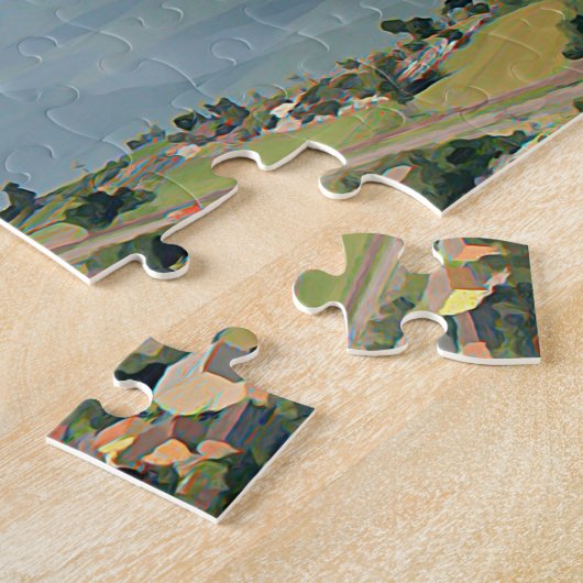 Meer van Lugano - schilderij Legpuzzel (Zijkant)