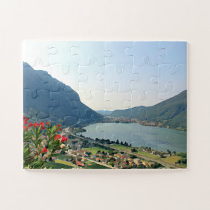 Meer van Lugano - schilderij Legpuzzel