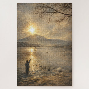 Meer van Luzern Zwitserland Meeuwen Kunstpuzzel Legpuzzel