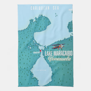 Meer van Maracaibo, Venezuela kaart navigatie. Theedoek