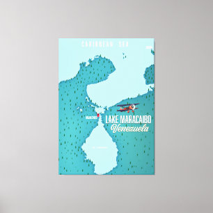 Meer van Maracaibo, Venezuela navigatiekaart. Canvas Afdruk