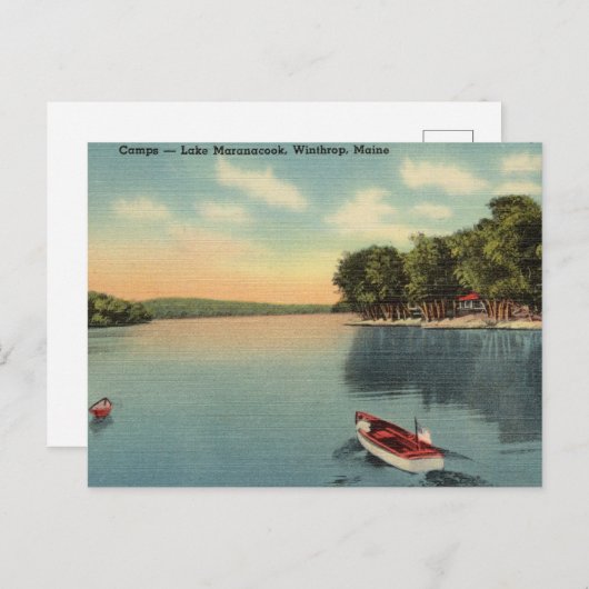 Meer van Maranacook, Winthrop, Maine Briefkaart (Voorkant / Achterkant)