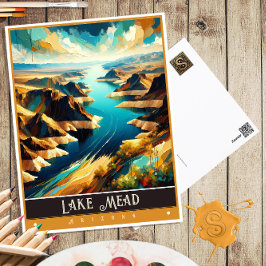 Meer van Mead, Alaska | Schilderij uit het verlede Briefkaart