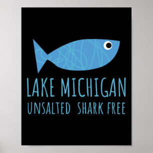 Meer van Michigan ongezouten haaien vrije Grote Me Poster