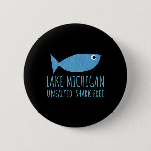 Meer van Michigan Ongezouten Haaien Vrije Grote Me Ronde Button 5,7 Cm