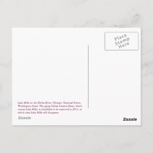 Meer van Mills - Briefkaart Elwha (Achterkant)