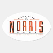 Meer van Norris Ovale Sticker (Voorkant)