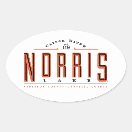 Meer van Norris Ovale Sticker (Voorkant)