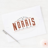 Meer van Norris Ovale Sticker (Envelop)