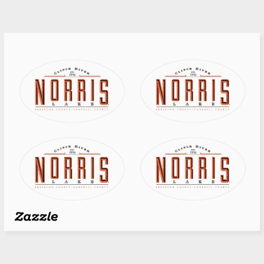 Meer van Norris Ovale Sticker (Vel)