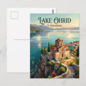 Meer van Ohrid N. Macedonië Briefkaart (Voorkant / Achterkant)