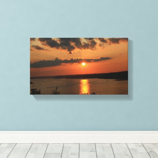 MEER VAN OZARK ZONSONDERGANG CANVAS (Insitu (Houten vloer))