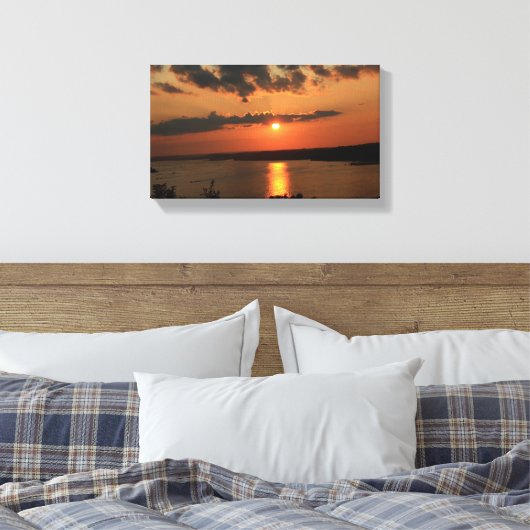 MEER VAN OZARK ZONSONDERGANG CANVAS (Insitu (Slaapkamer))