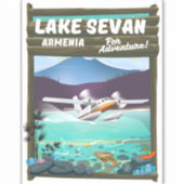 Meer van Sevan Armenië vintage reisposter Sticker (Voorkant)