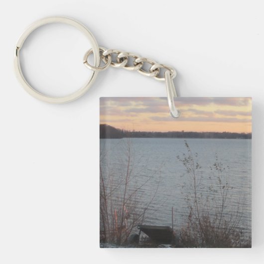 Meer van Shore Sunset Acrylische Sleutelhanger (Voorkant)
