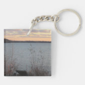 Meer van Shore Sunset Acrylische Sleutelhanger (Achterkant)