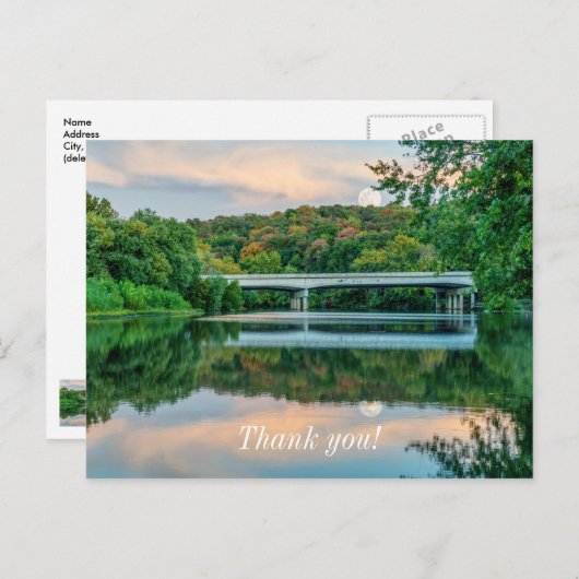 Meer van Springfield Avondrust Dank u Briefkaart (Voorkant / Achterkant)