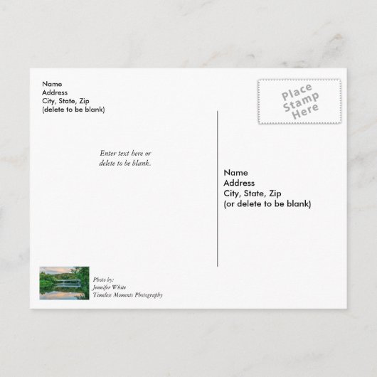 Meer van Springfield Avondrust Dank u Briefkaart (Achterkant)