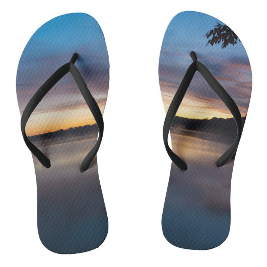 Meer van Springfield Herfst Zonsopgang Teenslippers (Voetbed)