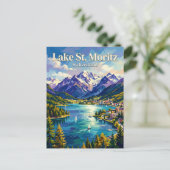 Meer van St. Moritz Zwitserland Briefkaart (Staand voorkant)