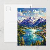 Meer van St. Moritz Zwitserland Briefkaart (Voorkant / Achterkant)