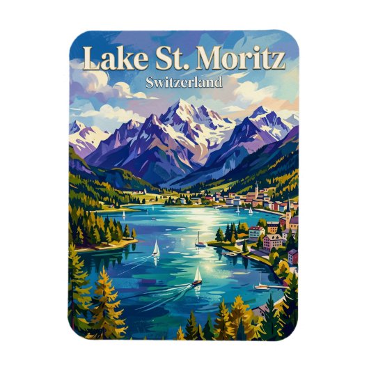Meer van St. Moritz Zwitserland Magneet (Verticaal)