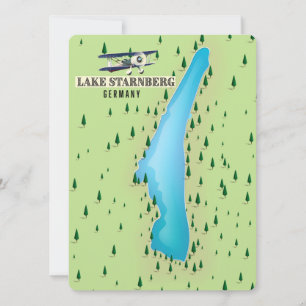 Meer van Starnberg Duitsland vintage stijl kaart p