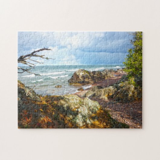 Meer van Superior Michigan. Legpuzzel (Horizontaal)