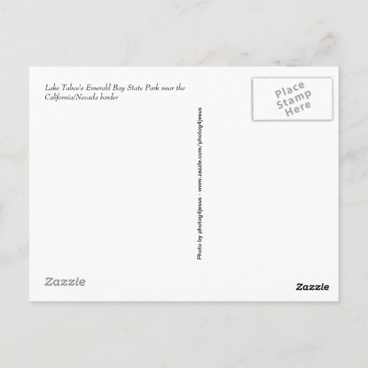 Meer van Tahoe Briefkaart (Achterkant)