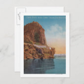Meer van Tahoe, CA - Cave Rock van het Uitzicht va Briefkaart (Voorkant / Achterkant)