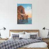 Meer van Tahoe, CA - Cave Rock van het Uitzicht va Canvas Afdruk (Insitu (Slaapkamer))