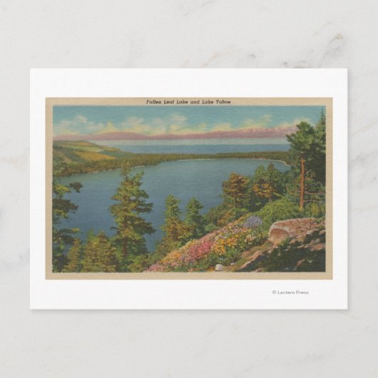 Meer van Tahoe, CA - Fallen Leaf Lake en Lake Taho Briefkaart (Voorkant)