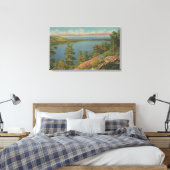 Meer van Tahoe, CA - Fallen Leaf Lake en Lake Taho Canvas Afdruk (Insitu (Slaapkamer))