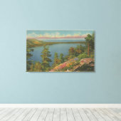 Meer van Tahoe, CA - Fallen Leaf Lake en Lake Taho Canvas Afdruk (Insitu (Houten vloer))
