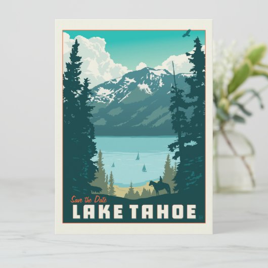 Meer van Tahoe | Datum opslaan - Foto Save The Date (Staand voorkant)