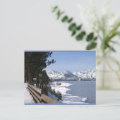 Meer van Tahoe in Snow | Blue Beach Song™-Briefkaa Briefkaart (Staand voorkant)