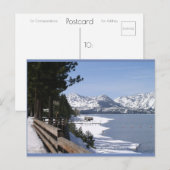 Meer van Tahoe in Snow | Blue Beach Song™-Briefkaa Briefkaart (Voorkant / Achterkant)