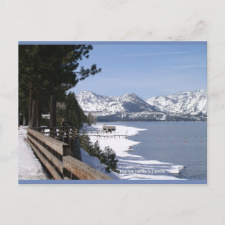 Meer van Tahoe in Snow | Blue Beach Song™-Briefkaa Briefkaart