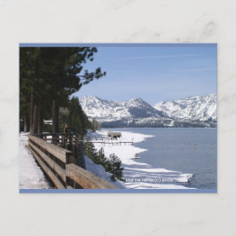 Meer van Tahoe in Snow | Blue Beach Song™-Briefkaa Briefkaart
