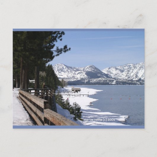 Meer van Tahoe in Snow | Blue Beach Song™-Briefkaa Briefkaart (Voorkant)
