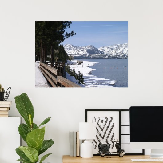 Meer van Tahoe in Snow Poster (Thuiskantoor)