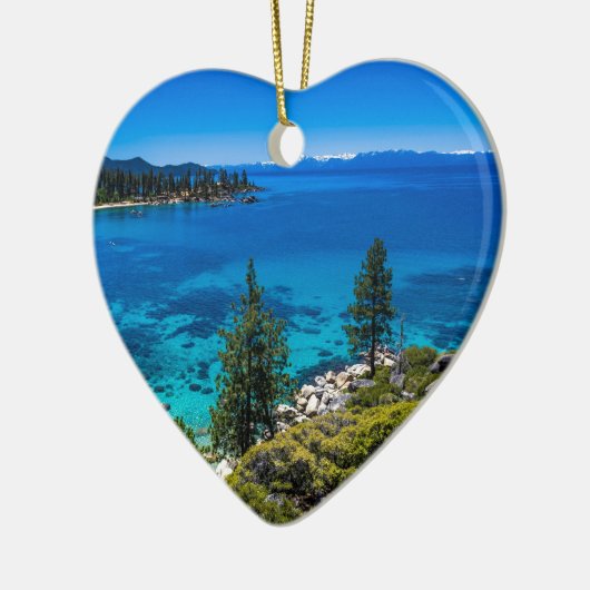 Meer van Tahoe Keramisch Ornament (Links)