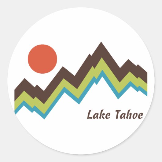 Meer van Tahoe Ronde Sticker (Voorkant)