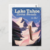 Meer van Tahoe sierra nevada — skischodrukkafdruk Briefkaart (Voorkant / Achterkant)