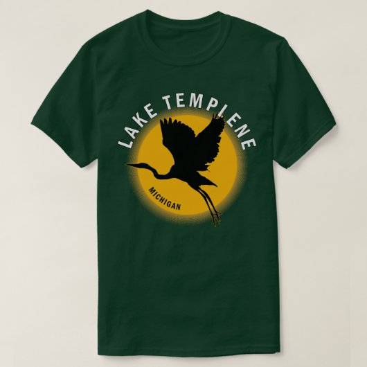 Meer van Templene in Michigan Heron Sunrise T-shirt (Design voorkant)