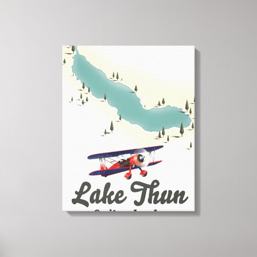 Meer van Thun Zwitserland kaart Canvas Afdruk (Voorkant)