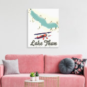 Meer van Thun Zwitserland kaart Canvas Afdruk (Insitu (Woonkamer))