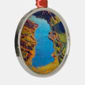  Meer van Thun Zwitserland Reis Metalen Ornament (Rechts)