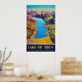Meer van Thun Zwitserland Reis Poster (Keuken)